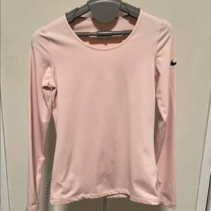 Nike Pink Fitted Long Sleeve Tee